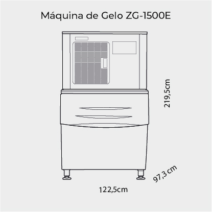 Máquina de Gelo LINHA EVOLUTION - ZG 1500E